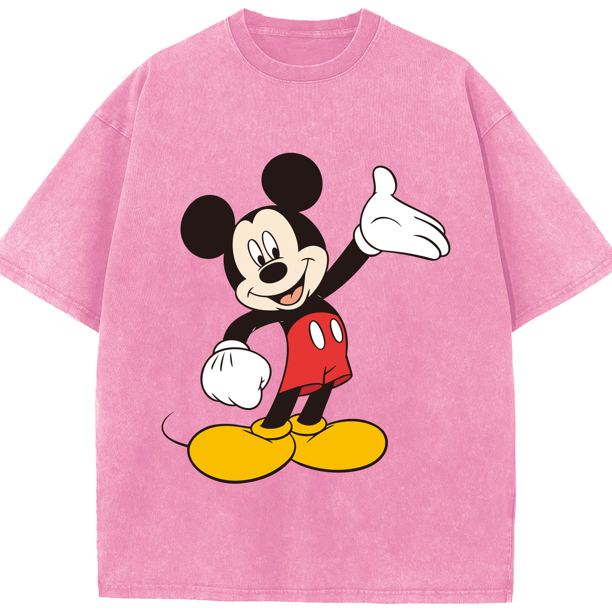 （画像用） ミッキーマウス Mickey Mouse 綿100% ヴィンテージ風 半袖Tシャツ（フロントプリント）